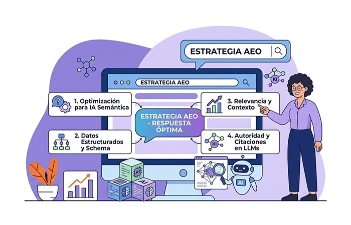 Estrategia AEO Optimización para Buscadores de Respuestas